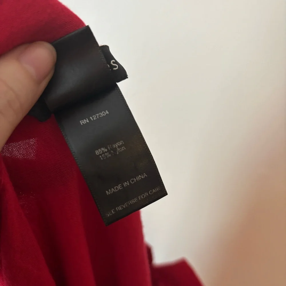 Ali Miles Red Boxy Blouse with 3/4 Sleeves petite Medium - Picture 8 of 9